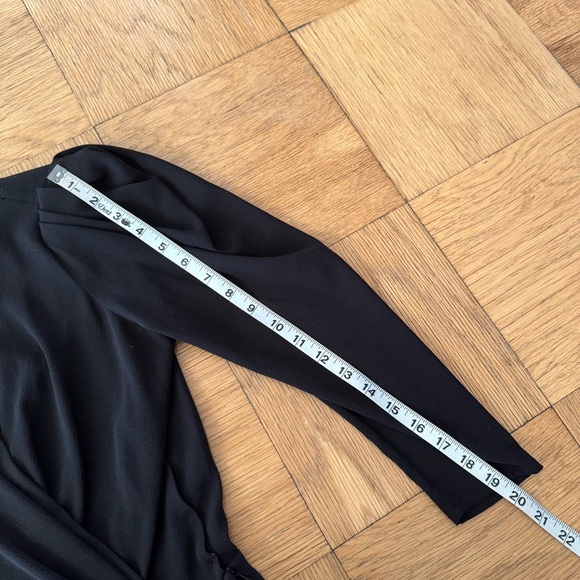 BA&SH XS Melinda Black Puff Sleeve Mini Dress Ruffle V Neck - Picture 8 of 9